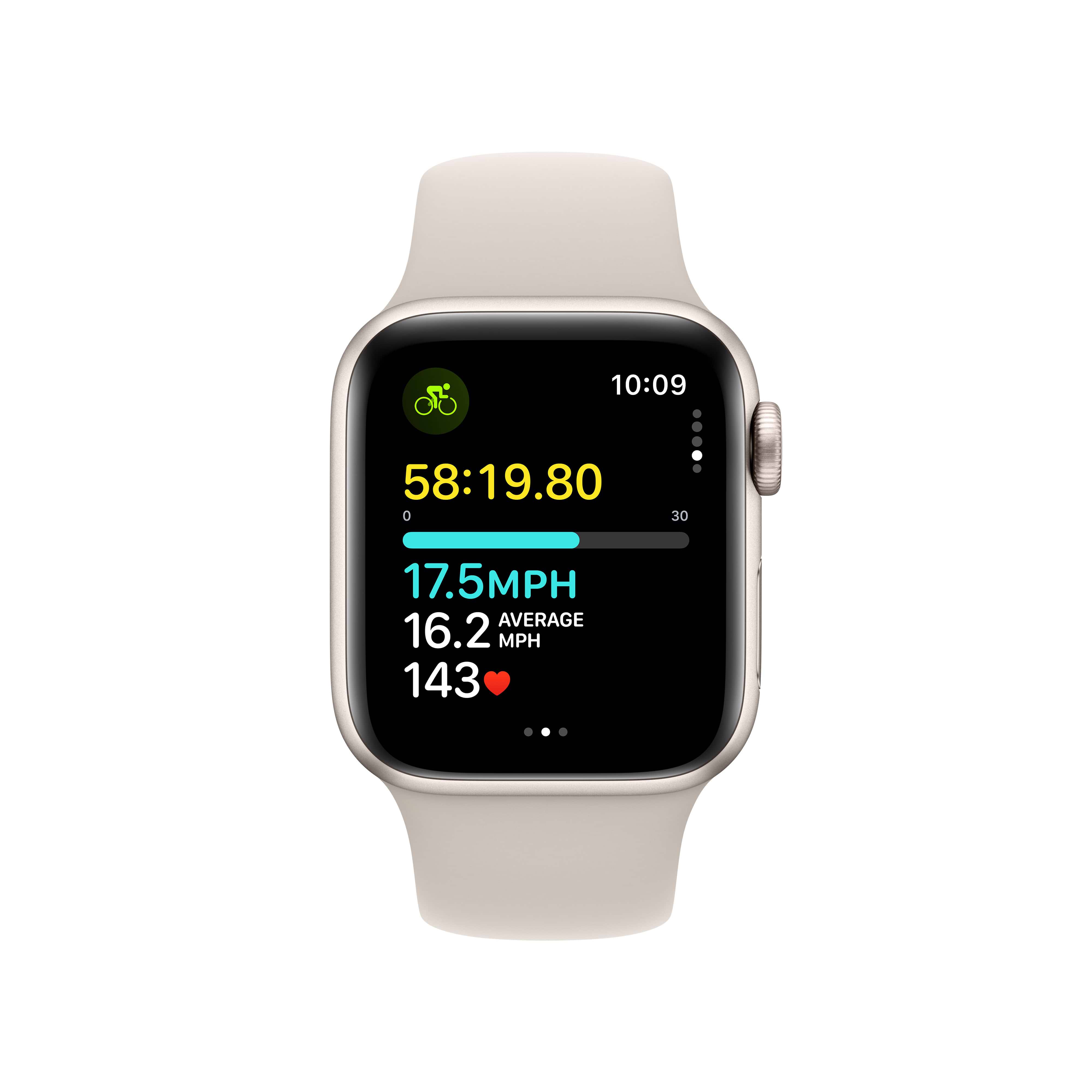שעון חכם - Apple Watch SE (2023) GPS 40mm Starlight Aluminium Case with Starlight Sport Band S/M - צבע אור כוכבים שנה אחריות ע״י יבואן רשמי