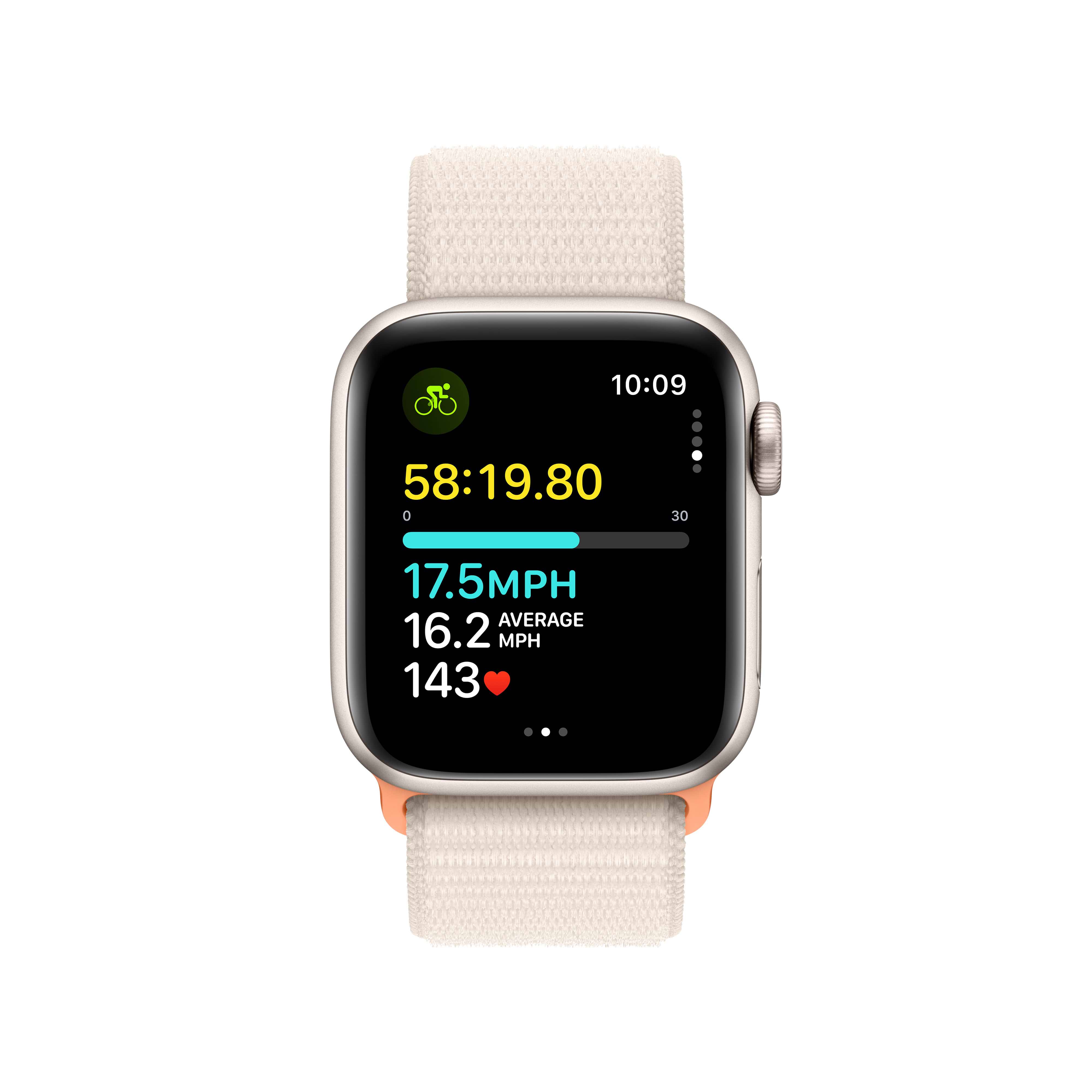 שעון חכם - Apple Watch SE GPS 40mm Starlight Aluminium Case with Starlight Sport Loop - צבע אור כוכבים שנה אחריות ע״י יבואן רשמי