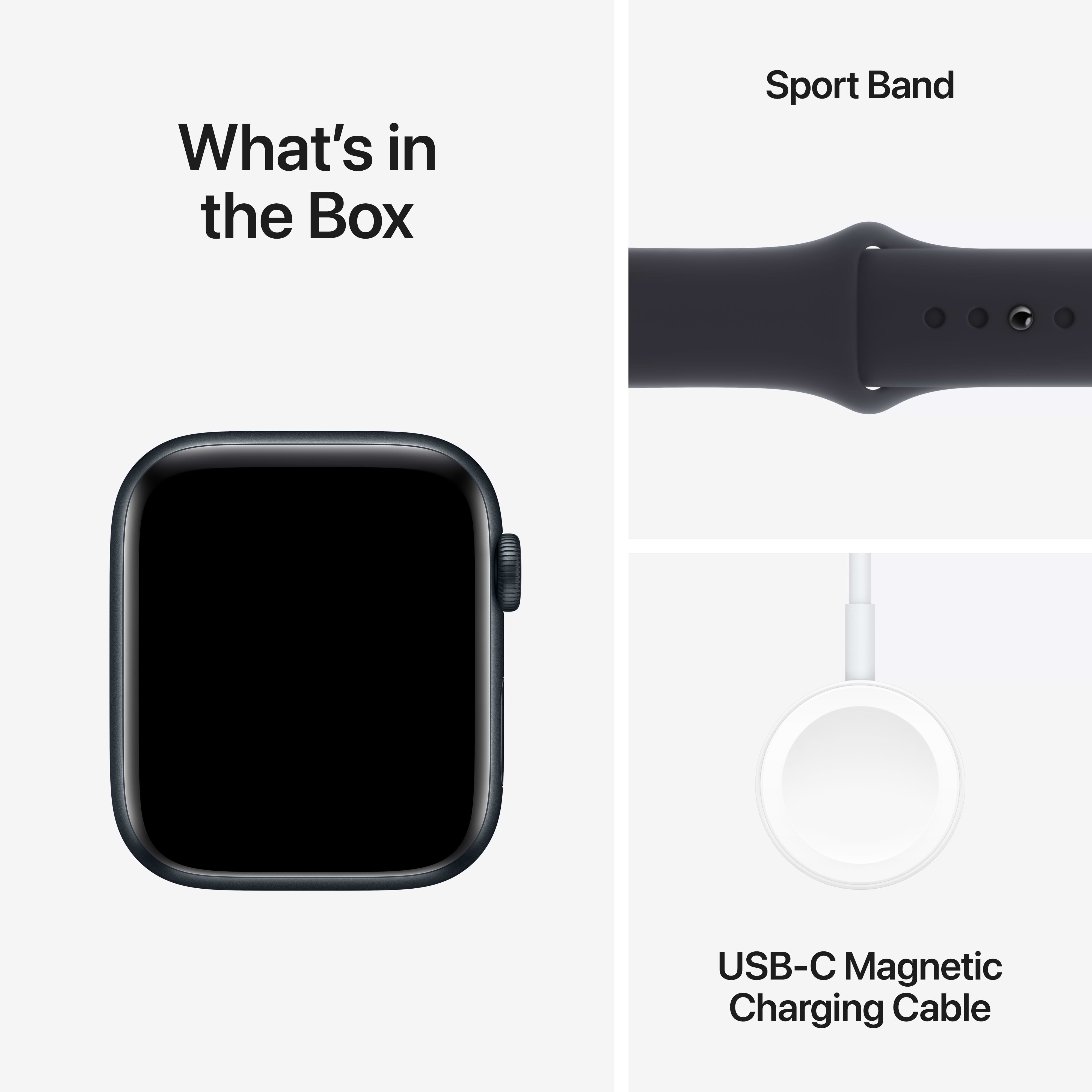 שעון חכם - Apple Watch SE (2023) GPS + Cellular 44mm Midnight Aluminium Case with Midnight Sport Band - M/L - צבע שחור חצות שנה אחריות ע