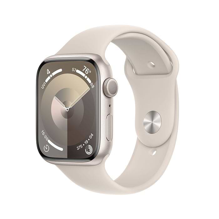 שעון חכם Apple Watch Series 9 GPS 45mm Starlight Aluminium Case  - צבע אור כוכבים שנה אחריות עי היבואן הרשמי