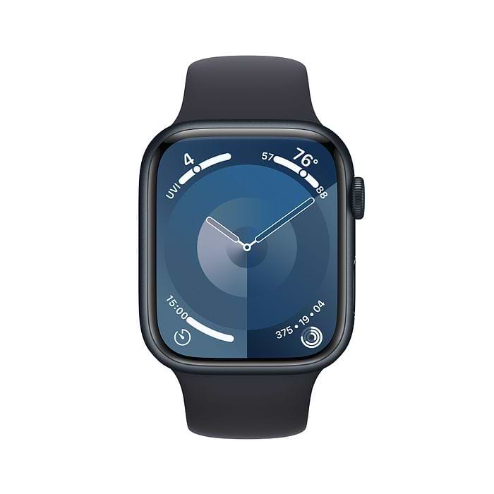 שעון חכם - Apple Watch Series 9 GPS + Cellular 45mm Midnight Aluminium Case with Midnight Sport Band - S/M  - צבע שחור חצות שנה אחריות עי היבואן הרשמי