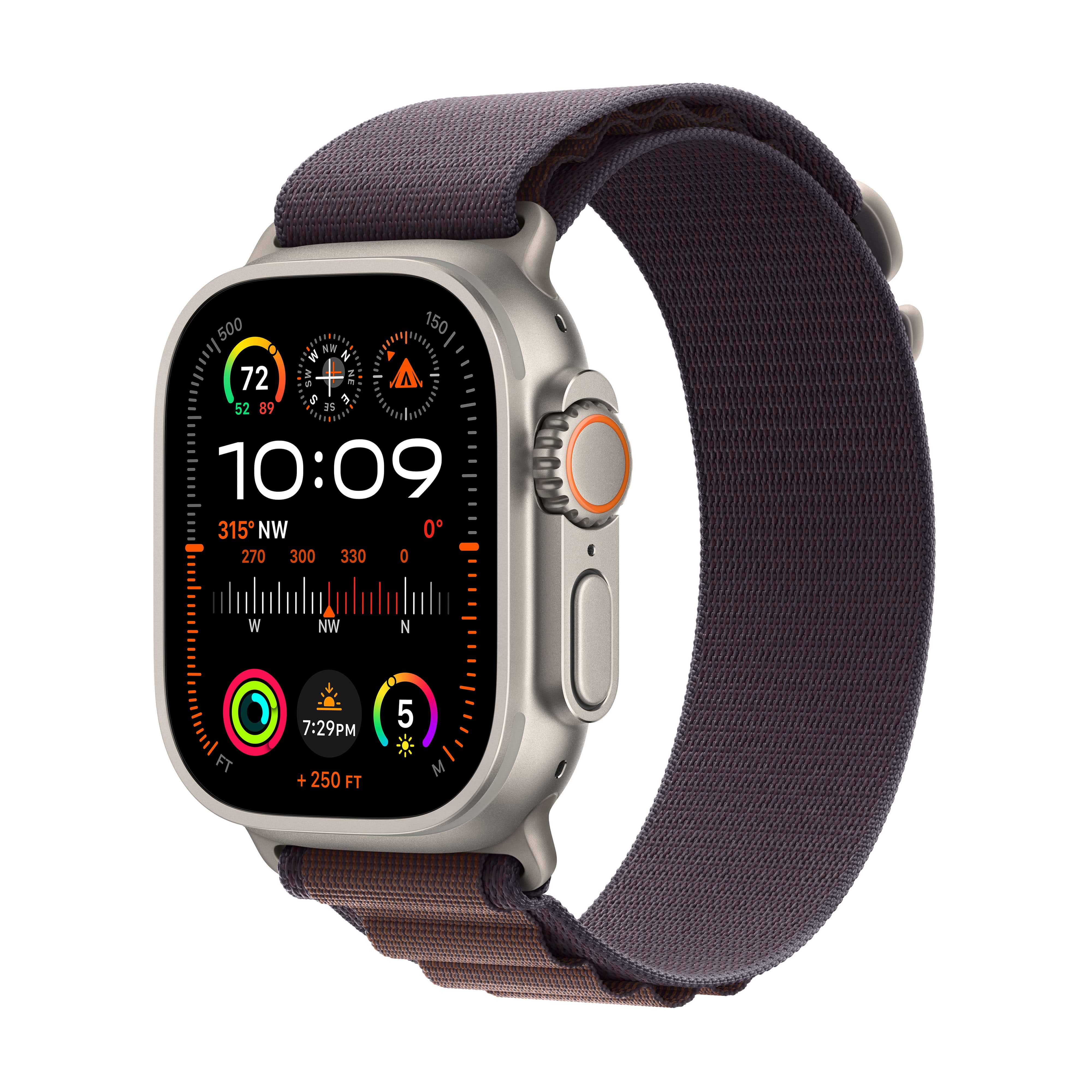 שעון חכם - Apple Watch Ultra 2 GPS + Cellular 49mm Titanium Case with Indigo Alpine Loop Medium שנה אחריות ע