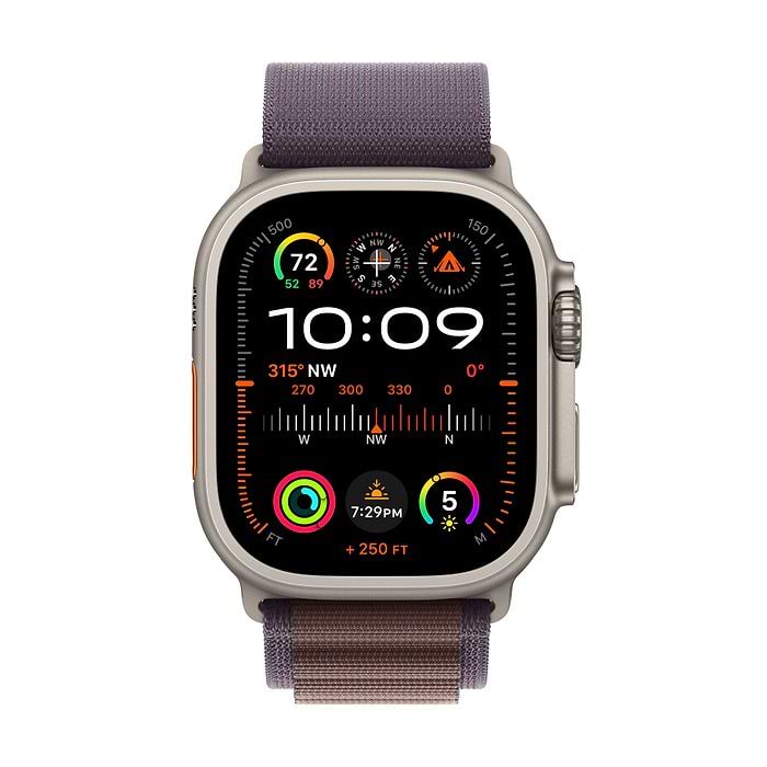 שעון חכם - Apple Watch Ultra 2 GPS + Cellular 49mm Titanium Case with Indigo Alpine Loop Medium שנה אחריות עי היבואן הרשמי