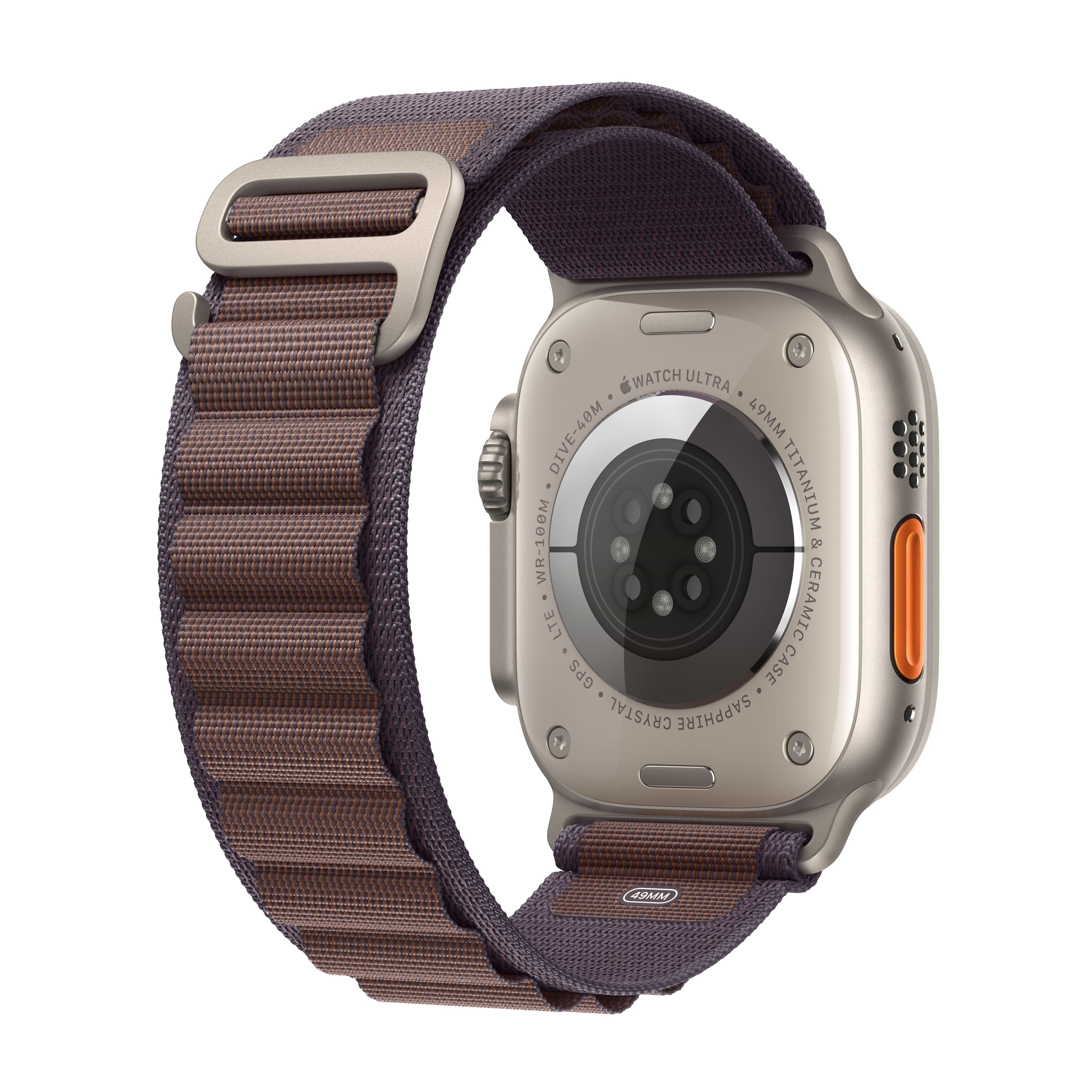 שעון חכם - Apple Watch Ultra 2 GPS + Cellular 49mm Titanium Case with Indigo Alpine Loop Medium שנה אחריות ע