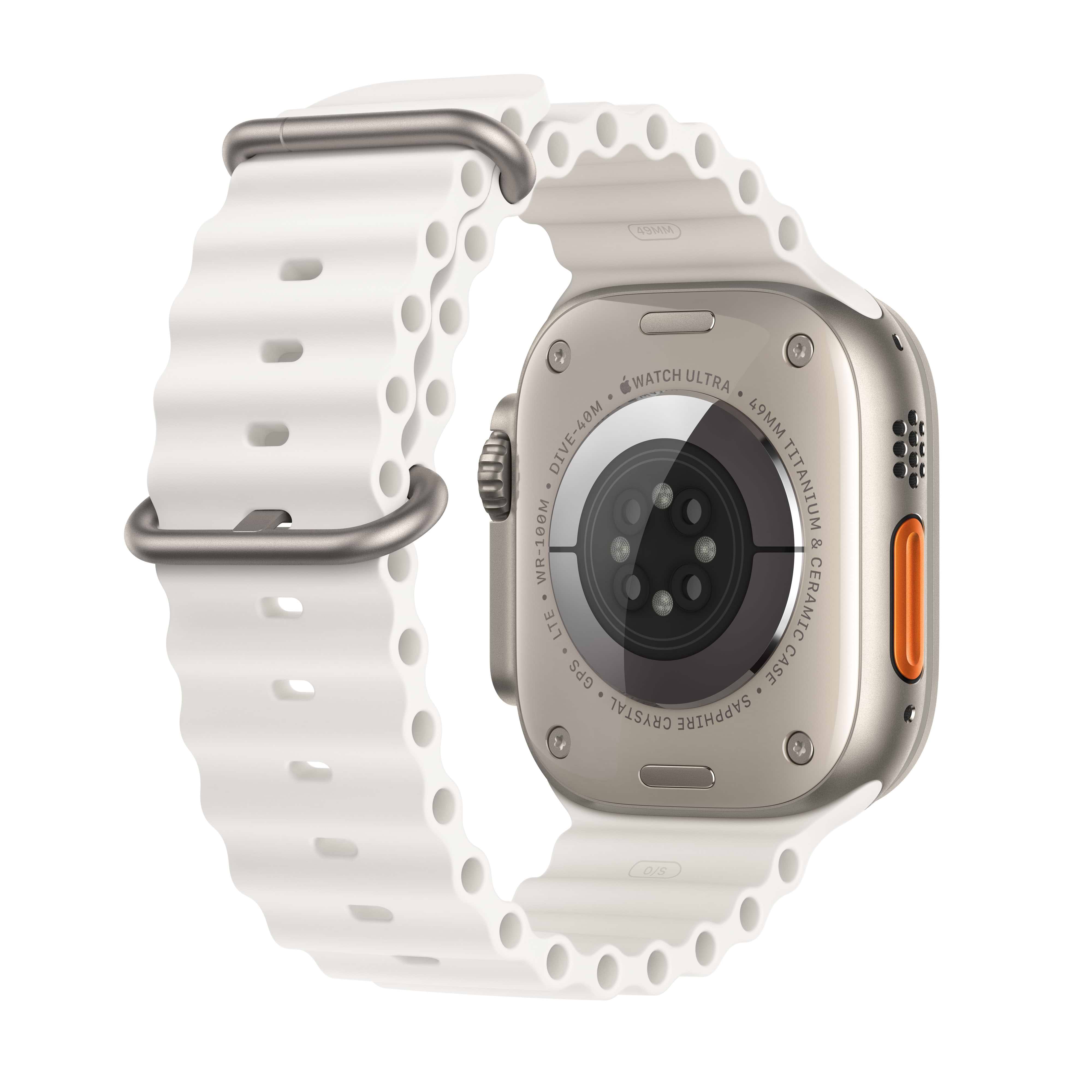 שעון חכם - Apple Watch Ultra 2 GPS + Cellular, 49mm Titanium Case with White Ocean Band -  שנה אחריות ע
