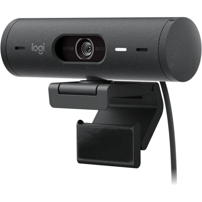 מצלמת רשת עם תיקון אור אוטומטי Logitech BRIO 500 FHD 1080P - צבע לבן שנה אחריות עי יבואן הרשמי