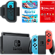 באנדל קונסולת משחק Nintendo Switch 32GB הכולל Nintendo Switch Sports, רצועת JoyCon לרגל ו-3 חודשי NSO - צבע כחול ואדום שנתיים אחריות ע"י היבואן הרשמי