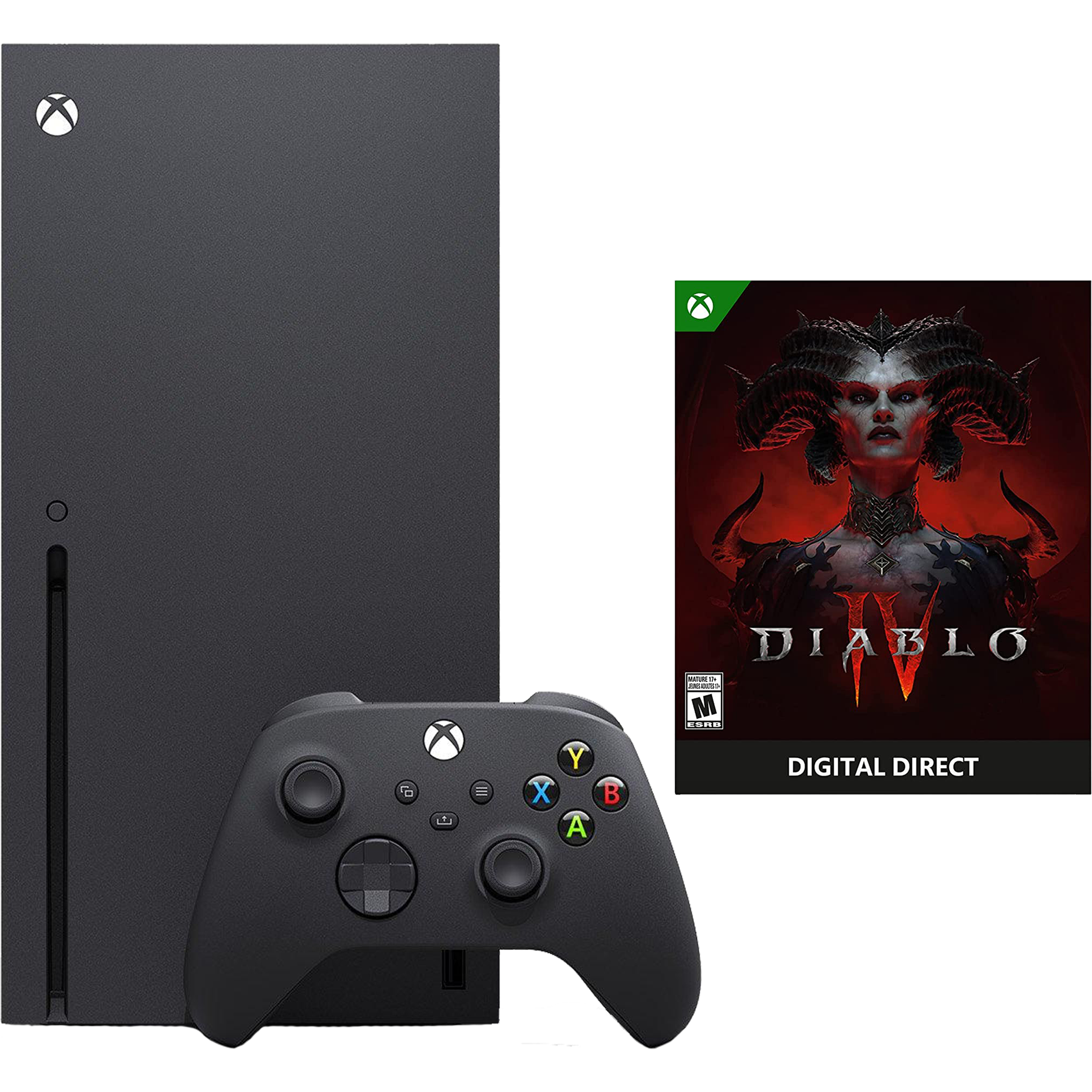 באנדל קונסולה Microsoft Xbox Series X 1TB כולל משחק Diablo IV - צבע שחור שנתיים אחריות ע