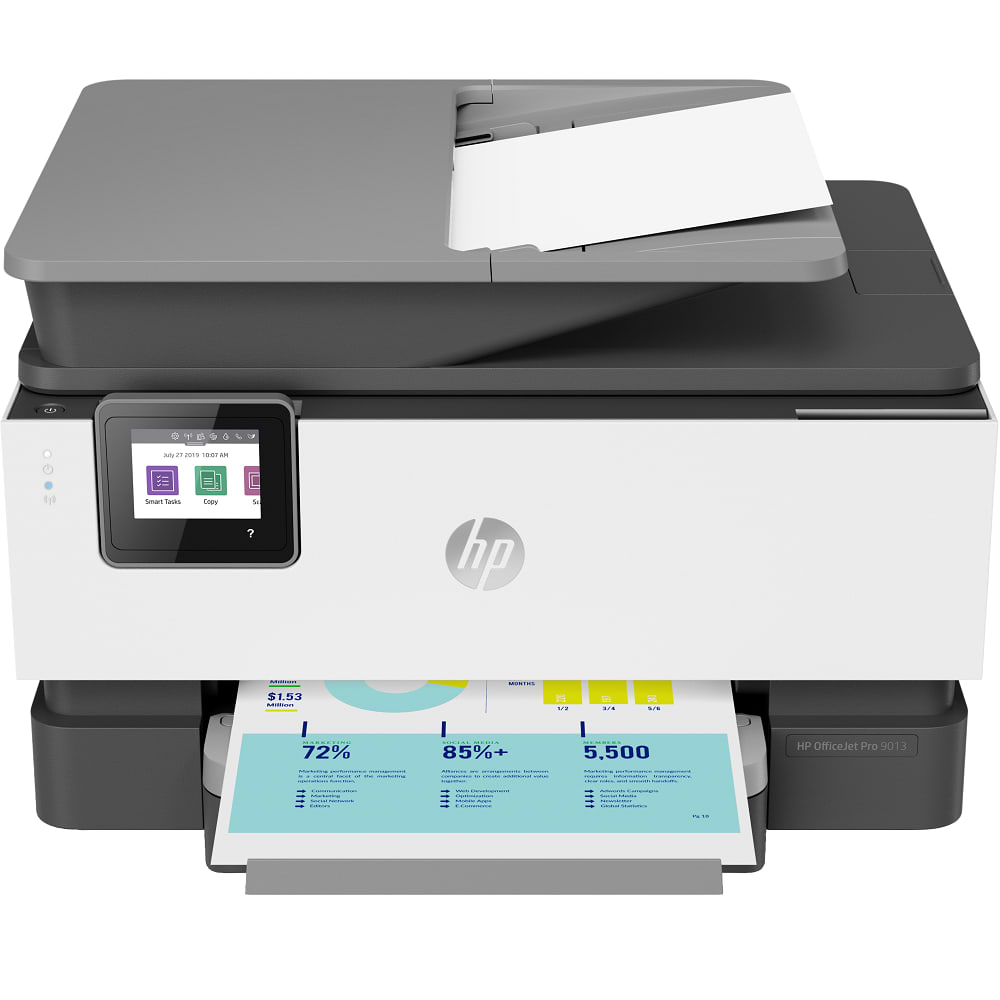 מדפסת אלחוטית משולבת HP OfficeJet Pro 9013 AIO - צבע לבן ושחור שנה אחריות ע