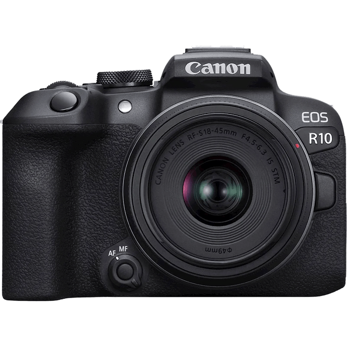 מצלמה דיגיטלית ללא מראה כולל עדשה Canon EOS R10 RF-S 18-45mm f/4.5-6.3 IS STM - צבע שחור שלוש שנות אחריות עי היבואן הרשמי