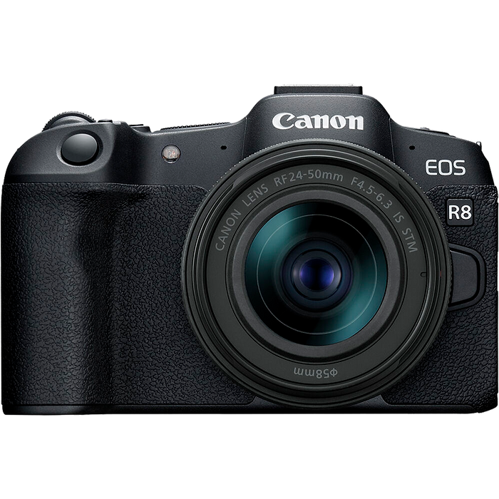מצלמה דיגיטלית ללא מראה כולל עדשה Canon EOS R8 RF 24-50mm f/4.5-6.3 IS STM - צבע שחור שלוש שנות אחריות עי היבואן הרשמי