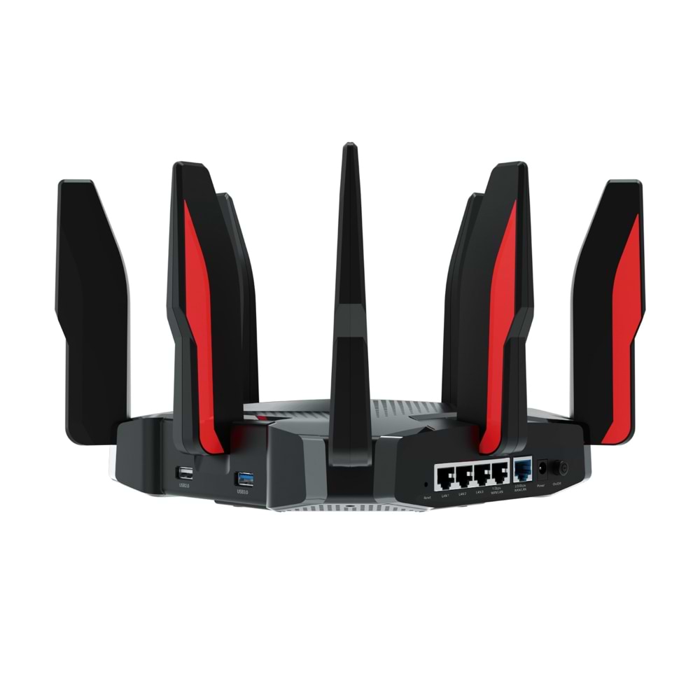 ראוטר גיימינג TP-Link Archer GX90 AX6600 Tri-Band WiFi 6 - בצבע שחור ואדום שלוש שנות אחריות ע