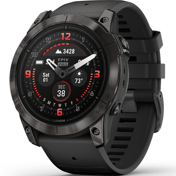 שעון ספורט חכם Garmin Epix Pro (Gen 2) Sapphire Titanium 51mm - צבע שחור שנתיים אחריות עי היבואן הרשמי
