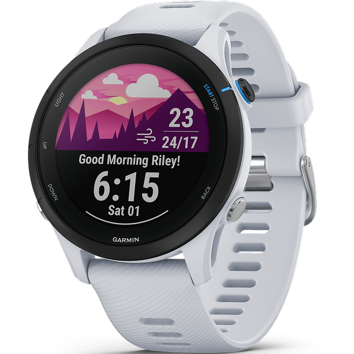 שעון ספורט חכם Garmin Forerunner 255 Music GPS 46mm - צבע לבן שנתיים אחריות עי היבואן הרשמי