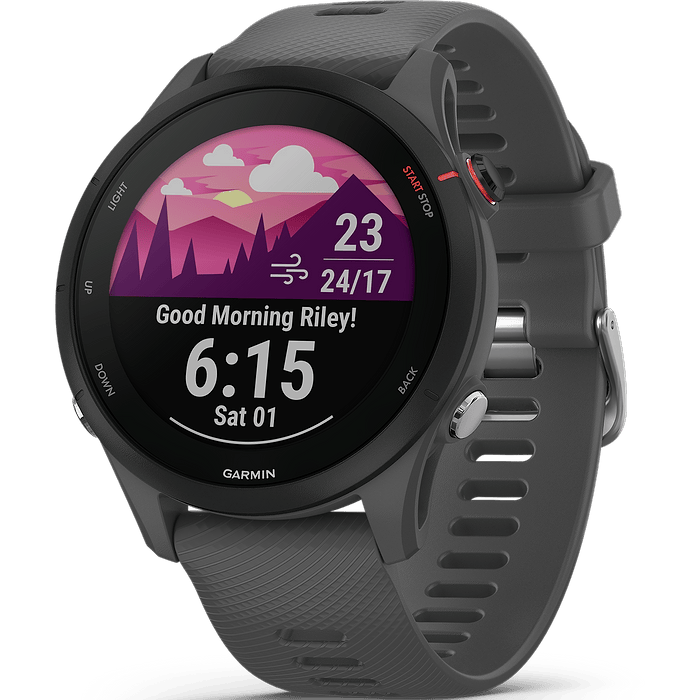 שעון ספורט חכם Garmin Forerunner 255 GPS 46mm - צבע אפור כהה שנתיים אחריות עי היבואן הרשמי