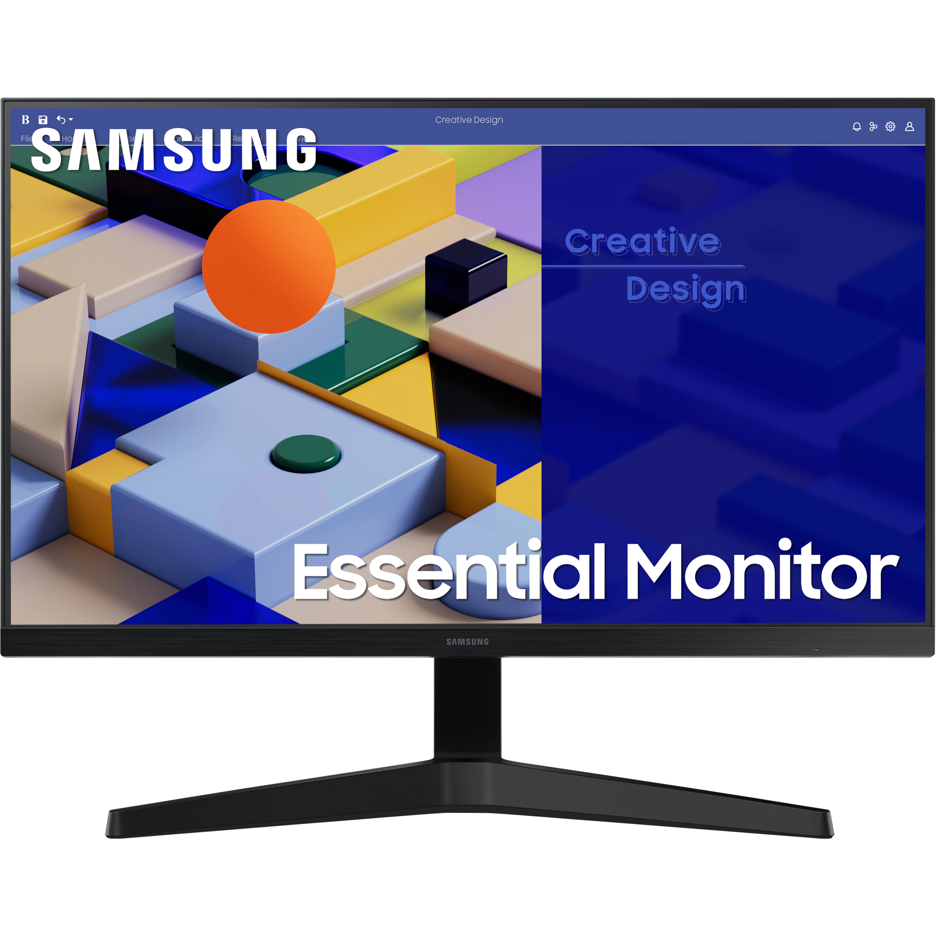 מסך מחשב 23.8'' Samsung Essential S3 S31C S24C310EAM IPS FHD FreeSync 75Hz - צבע שחור שלוש שנות אחריות ע