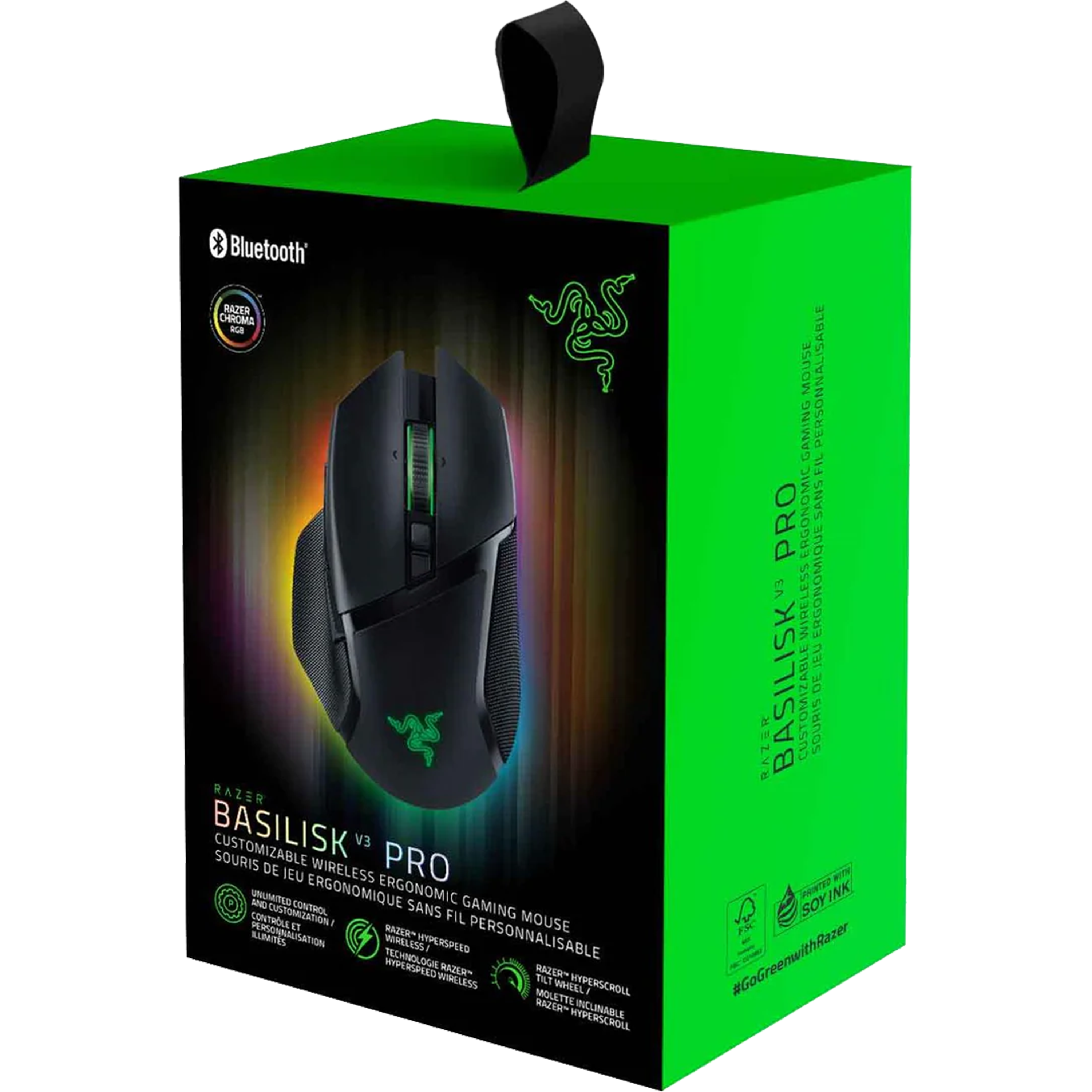 עכבר גיימינג אלחוטי Razer Basilisk V3 Pro - צבע שחור שנתיים אחריות ע