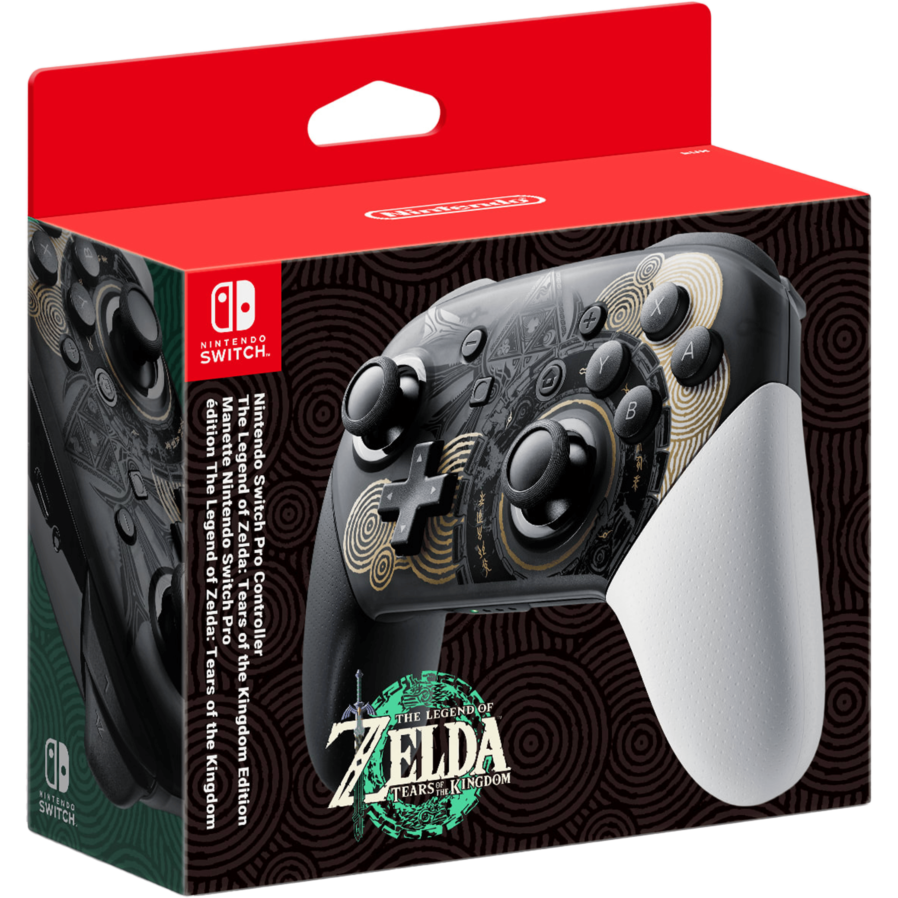 בקר אלחוטי Nintendo Switch Pro Controller בעיצוב The Legend of Zelda: Tears of the Kingdom - צבע שחור ולבן שנה אחריות ע