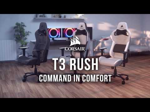 כיסא גיימינג Corsair T3 Rush 2023 - צבע שחור פחם שנתיים אחריות ע