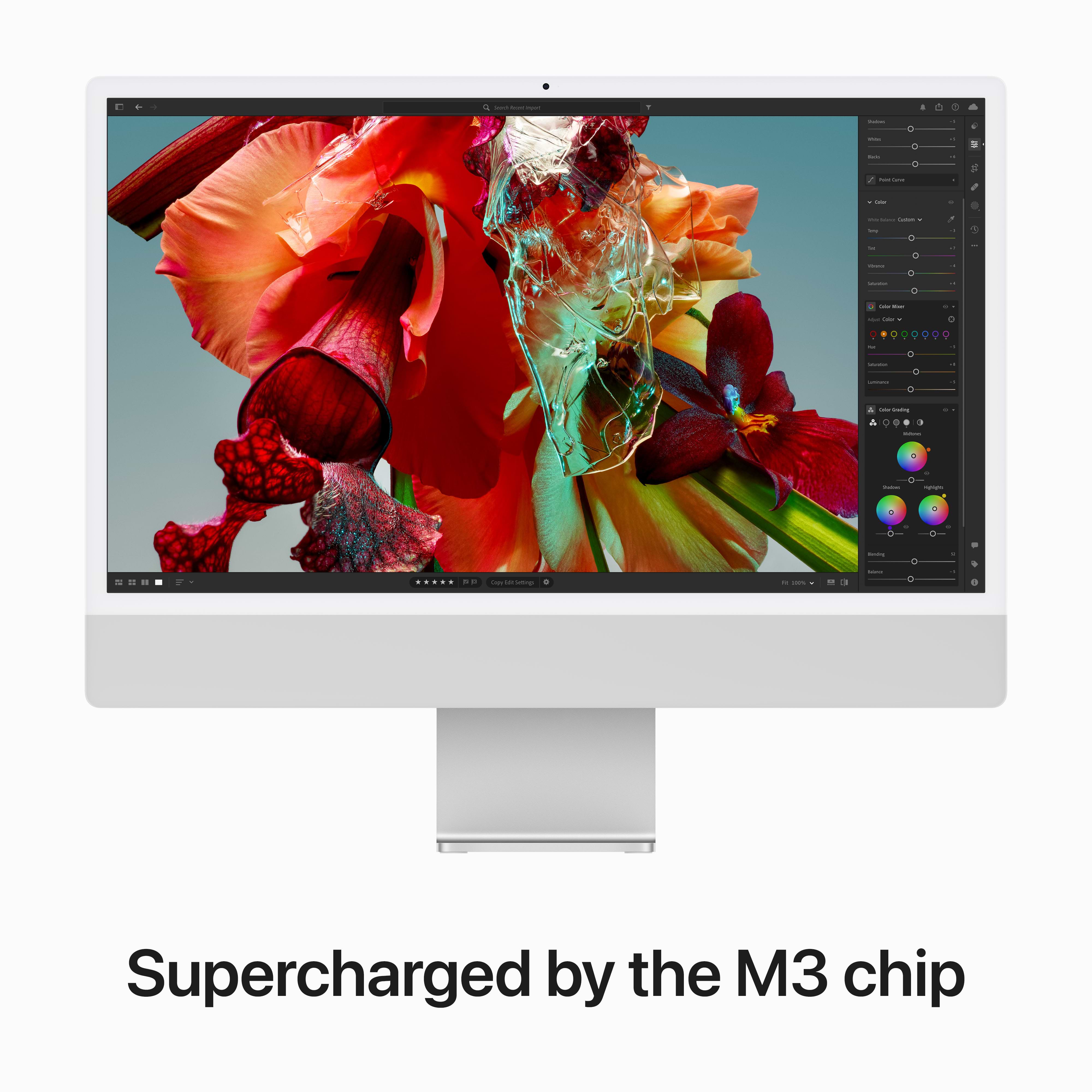 מחשב Apple iMac 24 - MQRK3HB/A M3 Chip 8-Core CPU 10-Core GPU 512GB SSD 8GB RAM - צבע כסוף שנה אחריות ע