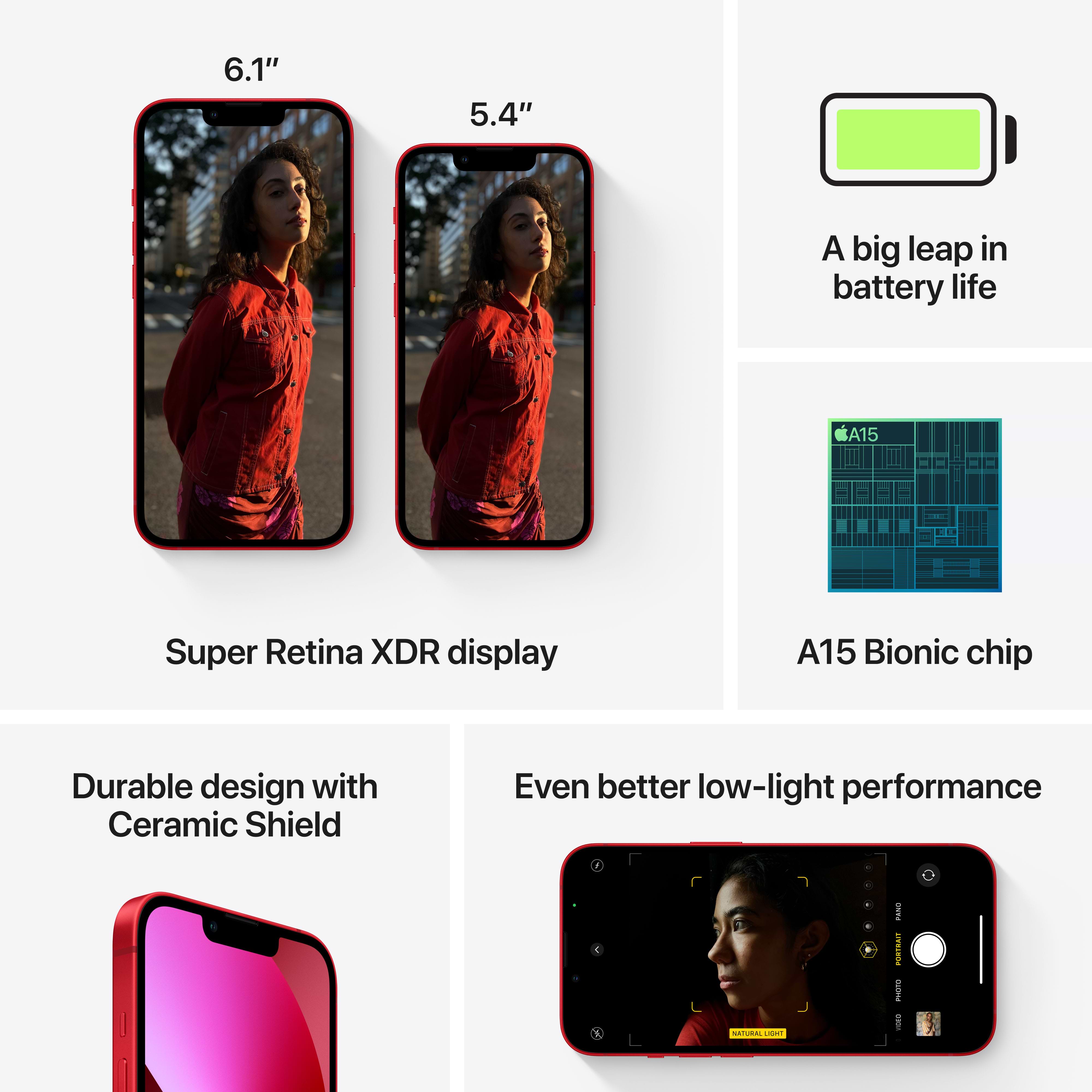 סמארטפון Apple iPhone 13 512GB - צבע אדום שנה אחריות ע