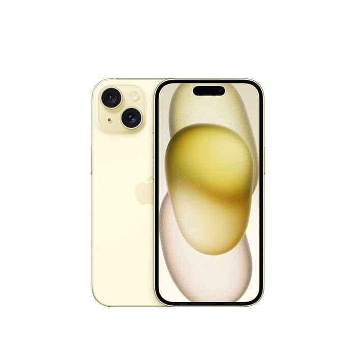 טלפון סלולרי Apple iPhone 15 256GB - צבע צהוב שנה אחריות ע״י היבואן הרשמי 