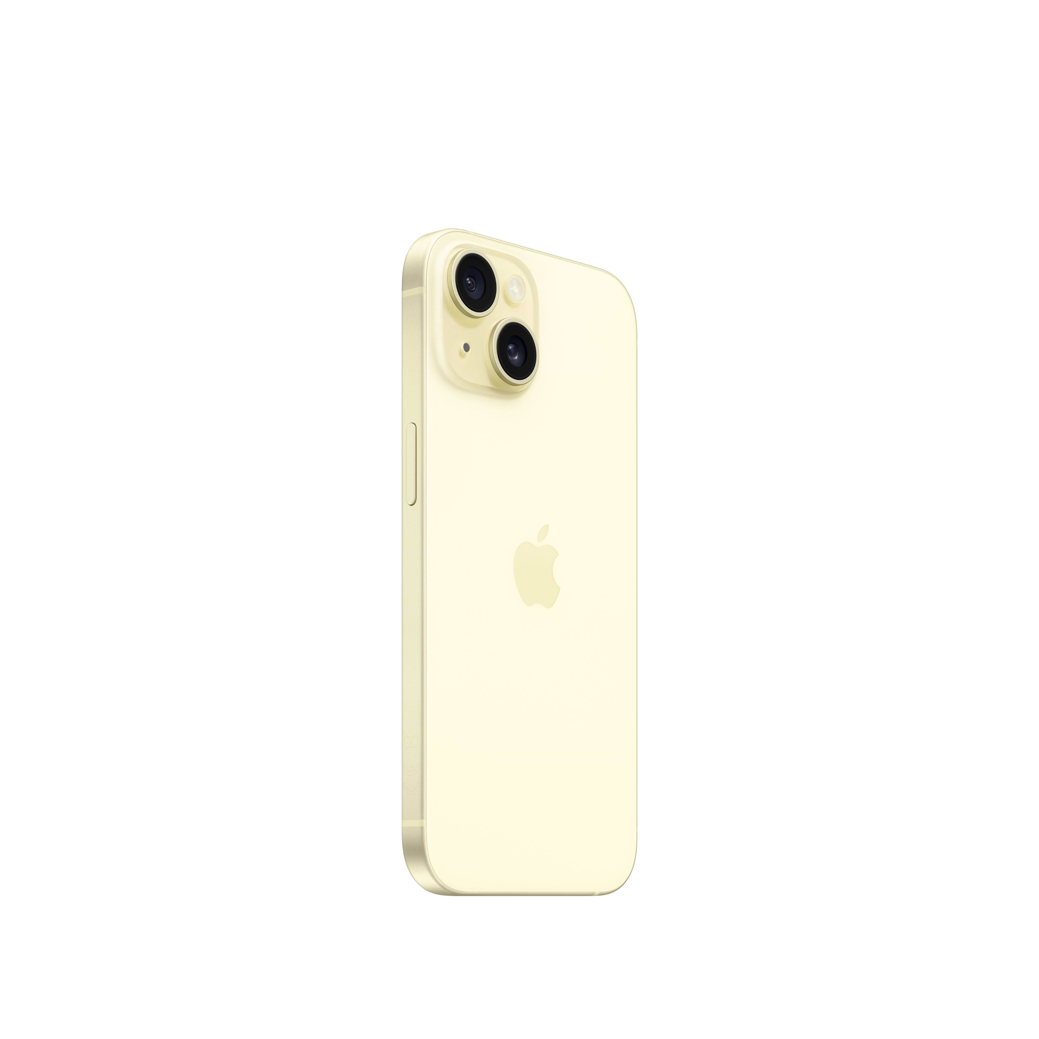 סמארטפון Apple iPhone 15 256GB - צבע צהוב שנה אחריות ע״י היבואן הרשמי 