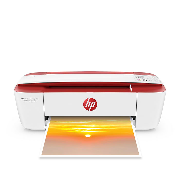 מדפסת אלחוטית משולבת HP DeskJet Ink Advantage 3788 AIO - צבע לבן ואדום שנה אחריות עי יבואן הרשמי