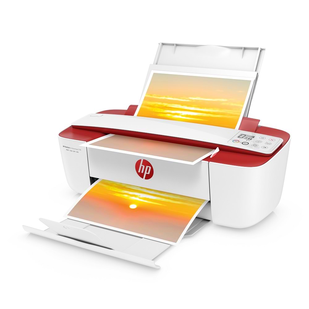 מדפסת אלחוטית משולבת HP DeskJet Ink Advantage 3788 AIO - צבע לבן ואדום שנה אחריות ע