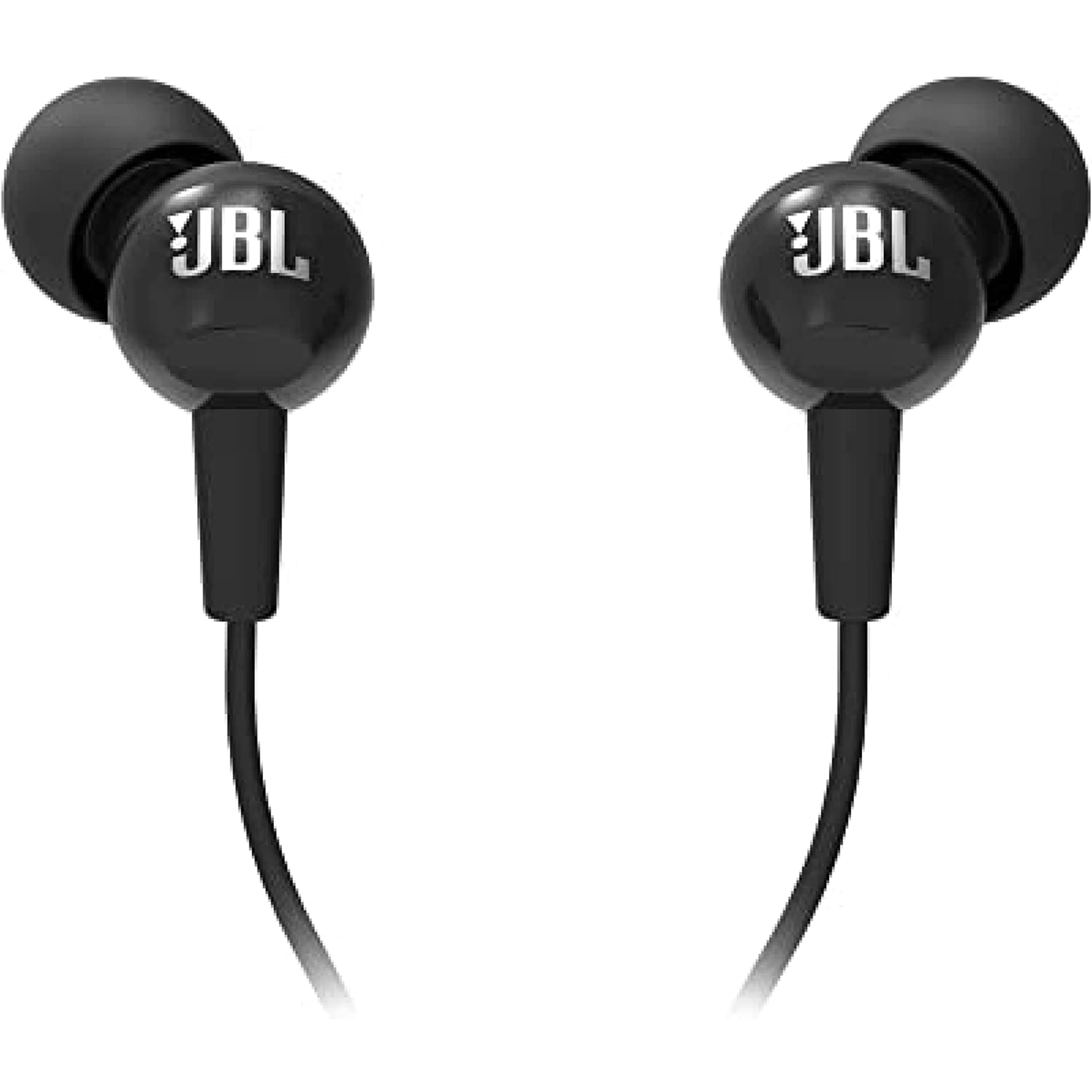 אוזניות חוטיות עם מיקרופון JBL C100SIUBLK - צבע שחור שנה אחריות ע