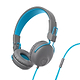 אוזניות חוטיות Jlab Studio On-Ear - צבע כחול אפור שנתיים אחריות ע"י היבואן הרשמי