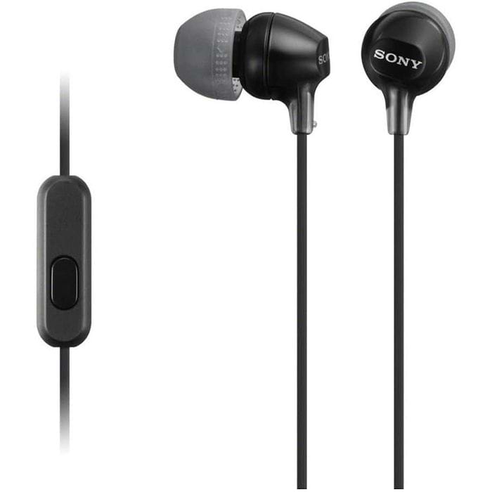 אוזניות חוטיות Sony MDR-EX15AP - צבע שחור שנה אחריות עי היבואן הרשמי