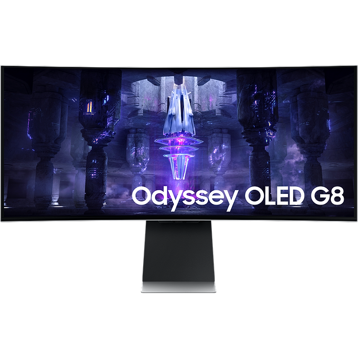 מסך מחשב גיימינג קעור 34'' Samsung Odyssey OLED G8 S34BG850SM UWQHD OLED 175Hz FreeSync Premium 0.1ms - צבע כסוף שלוש שנות אחריות עי היבואן הרשמי