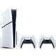 קונסולה Sony PlayStation 5 Slim 1TB Blu-Ray Edition כולל שני בקרים אלחוטיים - צבע לבן שנה אחריות ע"י היבואן הרשמי
