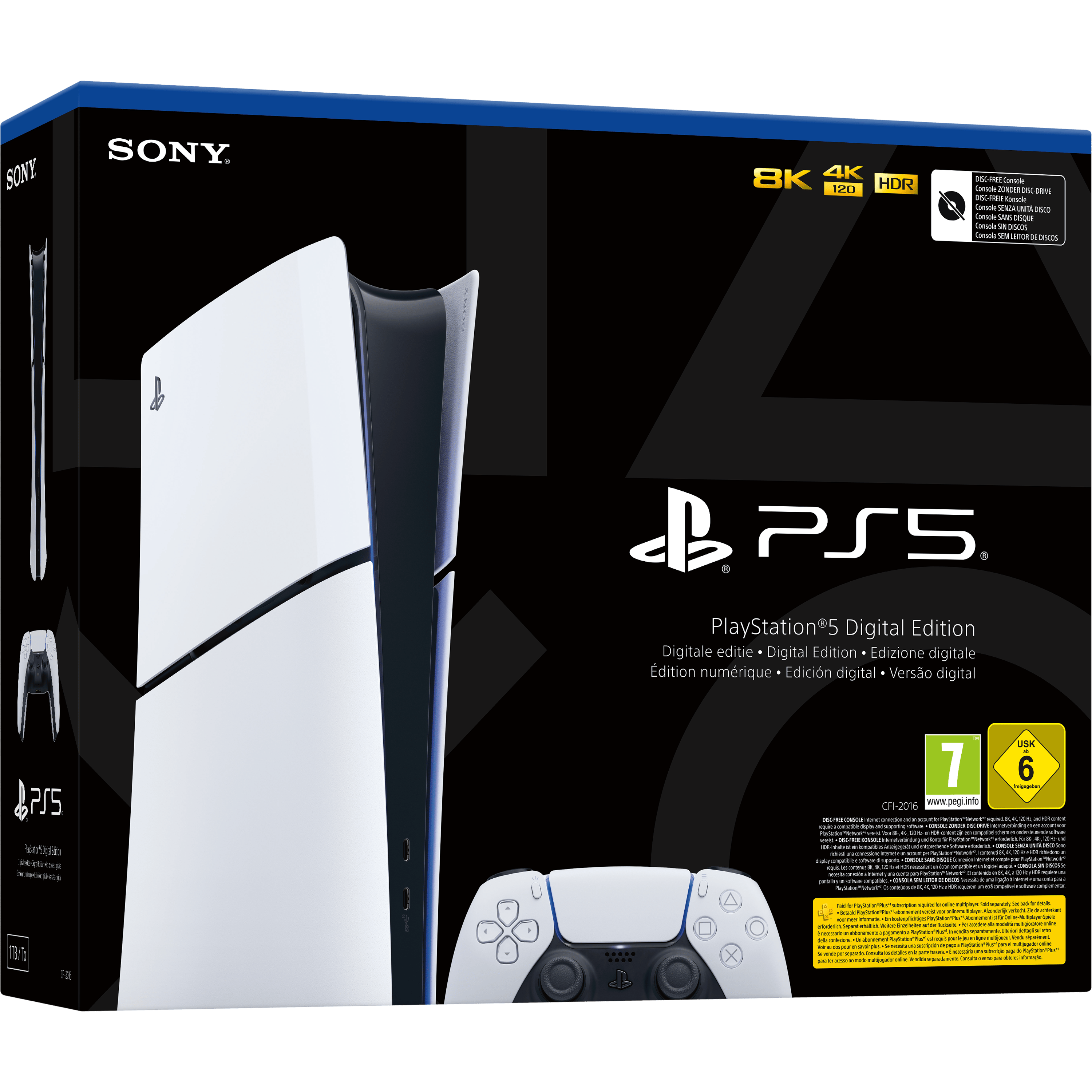 קונסולה Sony PlayStation 5 Slim 1TB Digital Edition - צבע לבן שנה אחריות ע
