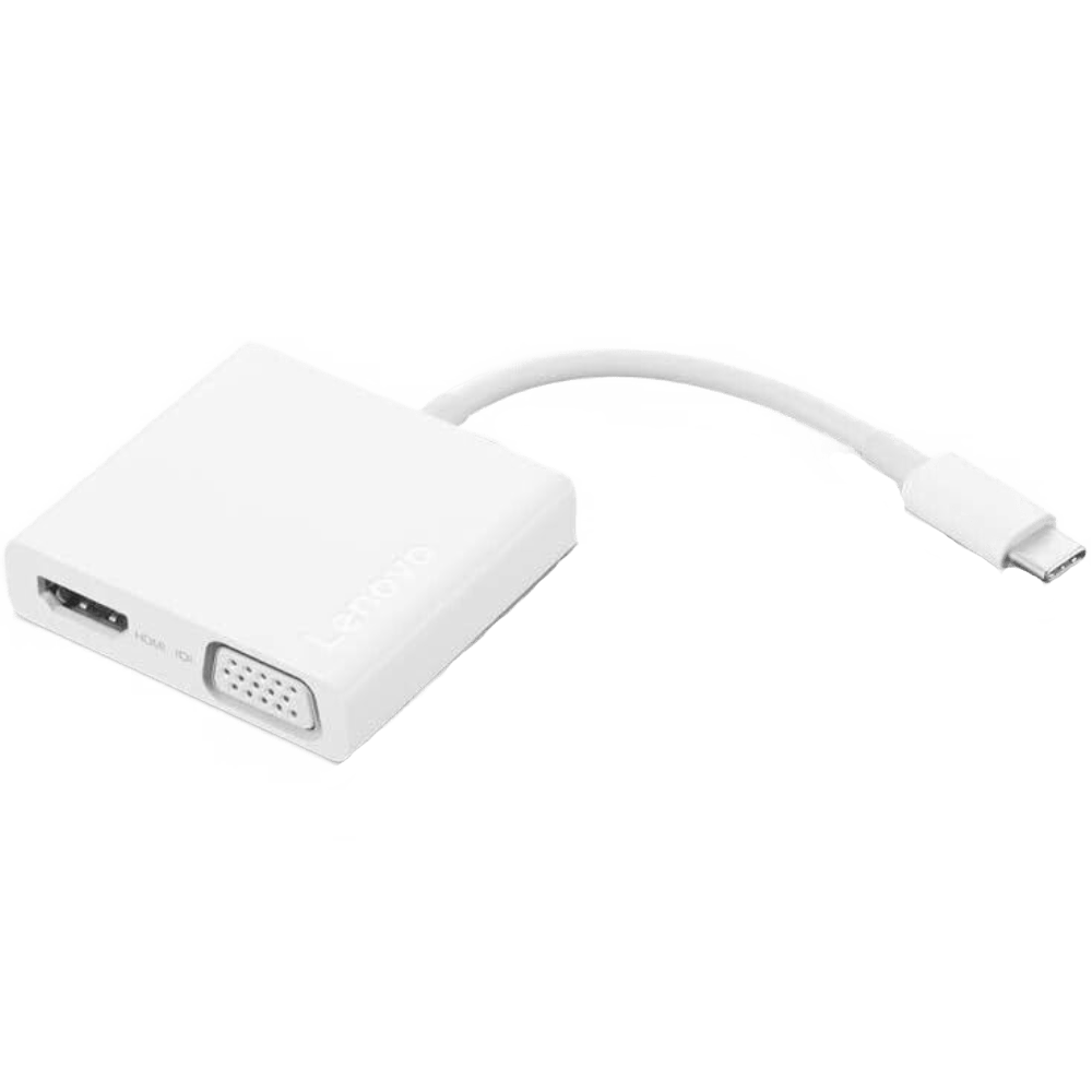 מתאם Lenovo USB-C 3-in-1 - צבע לבן שנה אחריות ע