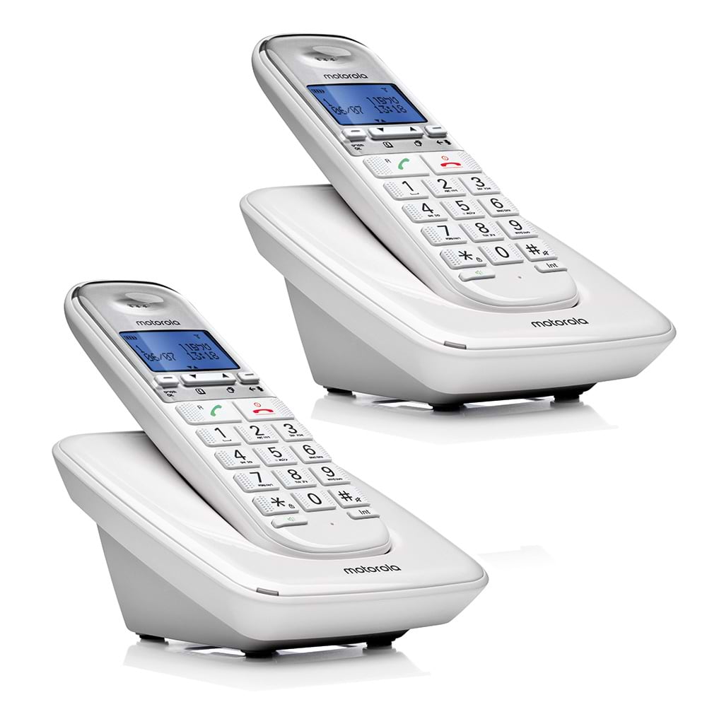 טלפון אלחוטי בעברית + שלוחה Motorola S3002W - צבע לבן שנה אחריות ע