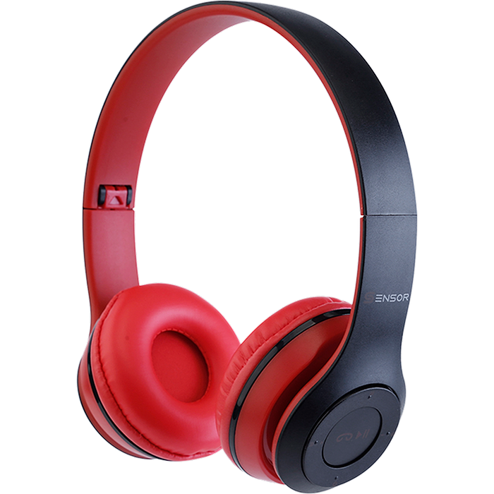 אוזניות אלחוטיות Sensor S47 - צבע שחור ואדום שנה אחריות עי היבואן הרשמי