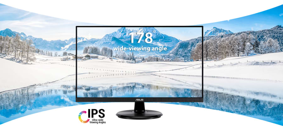 מסך מחשב 23.8'' Asus VA249DQ Frameless Eye Care IPS FHD 75Hz - צבע שחור שנה אחריות ע"י יבאן הרשמי