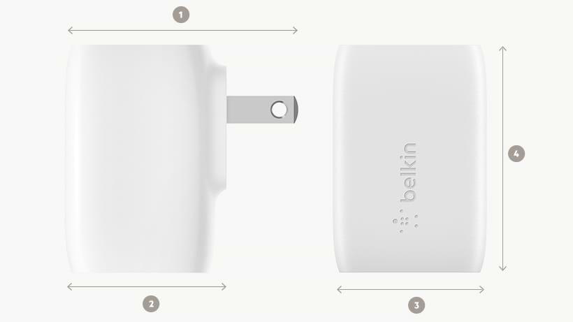 מטען קיר Belkin BoostCharge Pro USB-C PD GaN 60W - צבע לבן שנתיים אחריות ע"י יבואן הרשמי