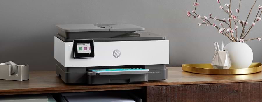 מדפסת אלחוטית משולבת HP OfficeJet Pro 8023 AIO - צבע לבן ושחור שנה אחריות ע"י יבואן הרשמי