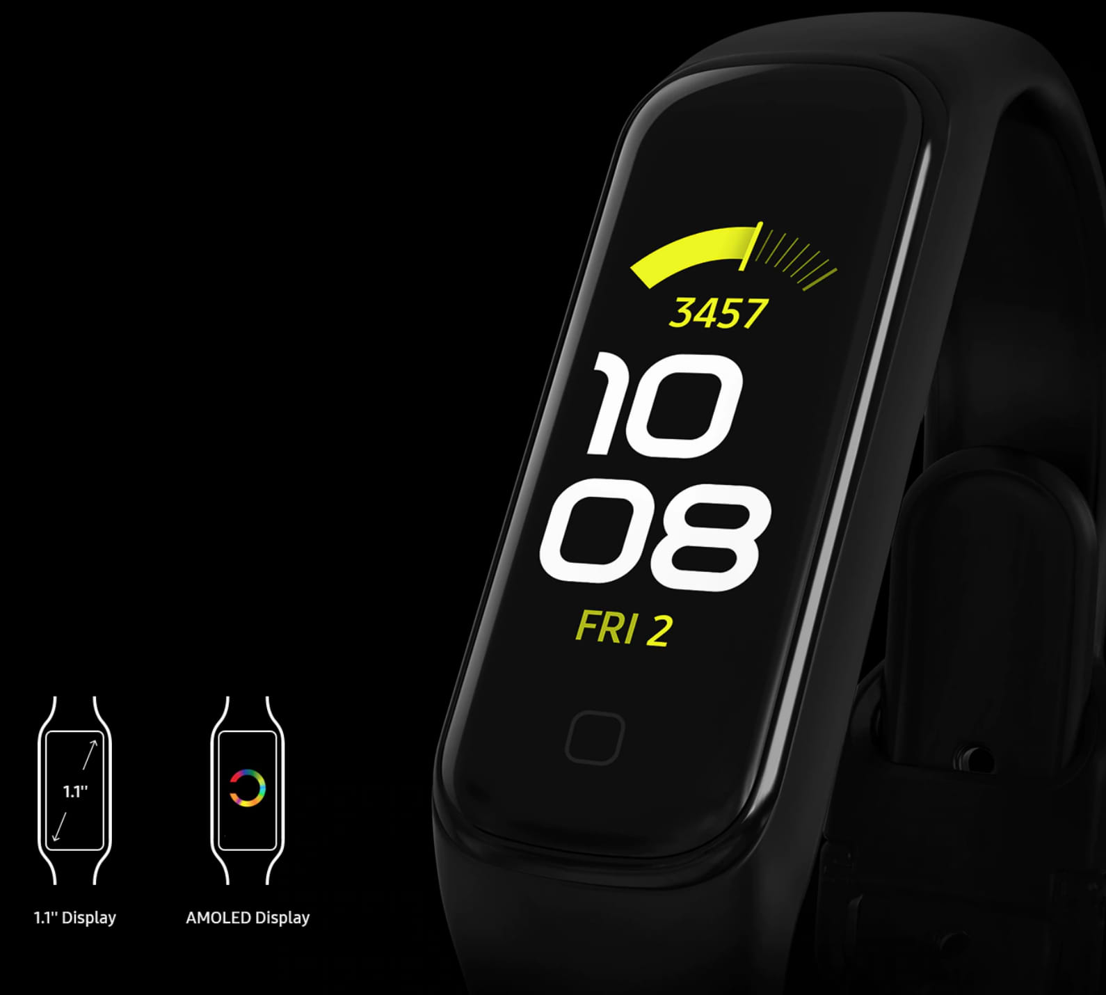 שעון ספורט חכם Samsung Galaxy Fit2 R220 - צבע שחור שנה אחריות ע"י היבואן הרשמי