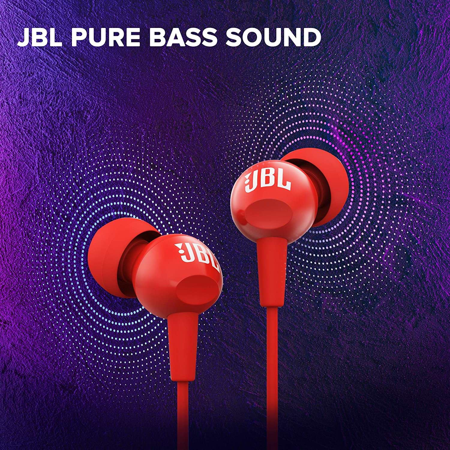 אוזניות חוטיות עם מיקרופון JBL C100SIUBLK - צבע אדום שנה אחריות ע"י היבואן הרשמי