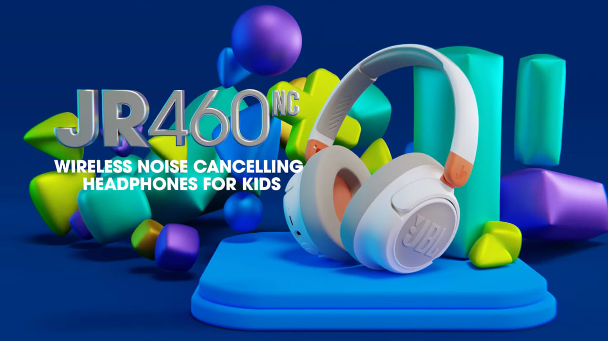 אוזניות קשת אלחוטיות עם סינון רעשים לילדים JBL JR 460NC - צבע לבן שנה אחריות ע"י היבואן הרשמי