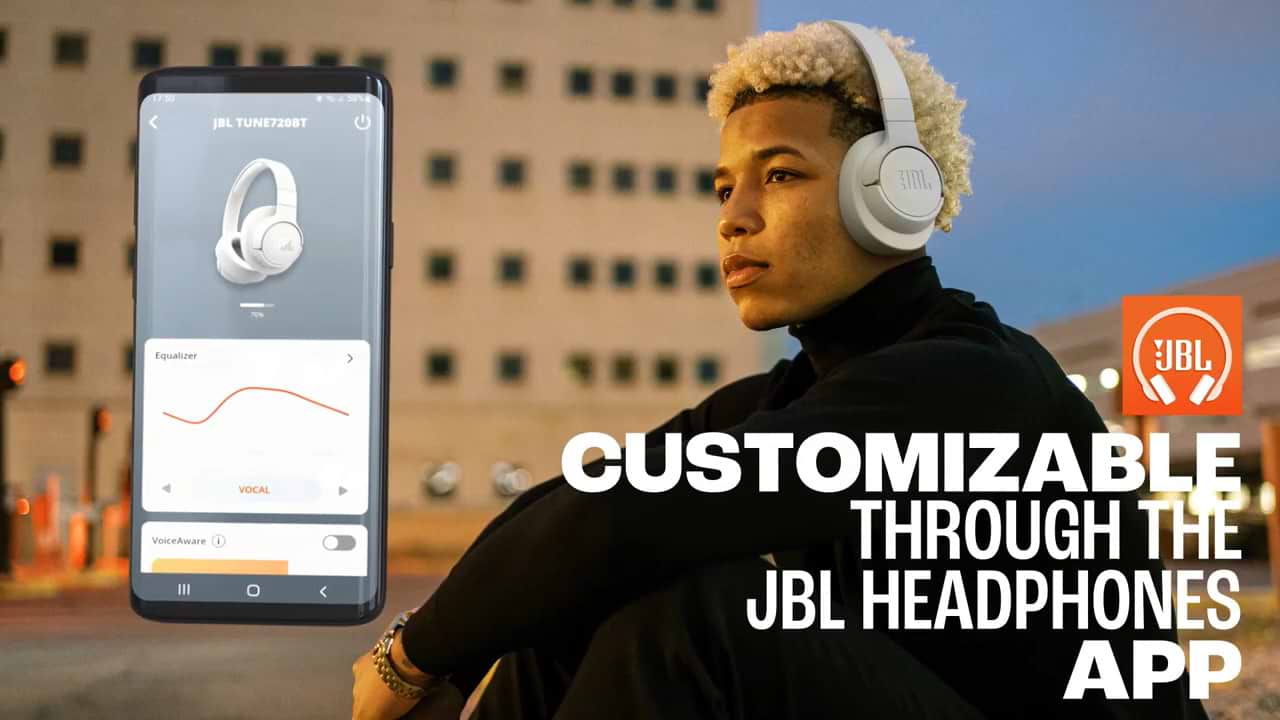 אוזניות אלחוטיות JBL Tune 720BT - צבע שחור שנה אחריות ע"י היבואן הרשמי