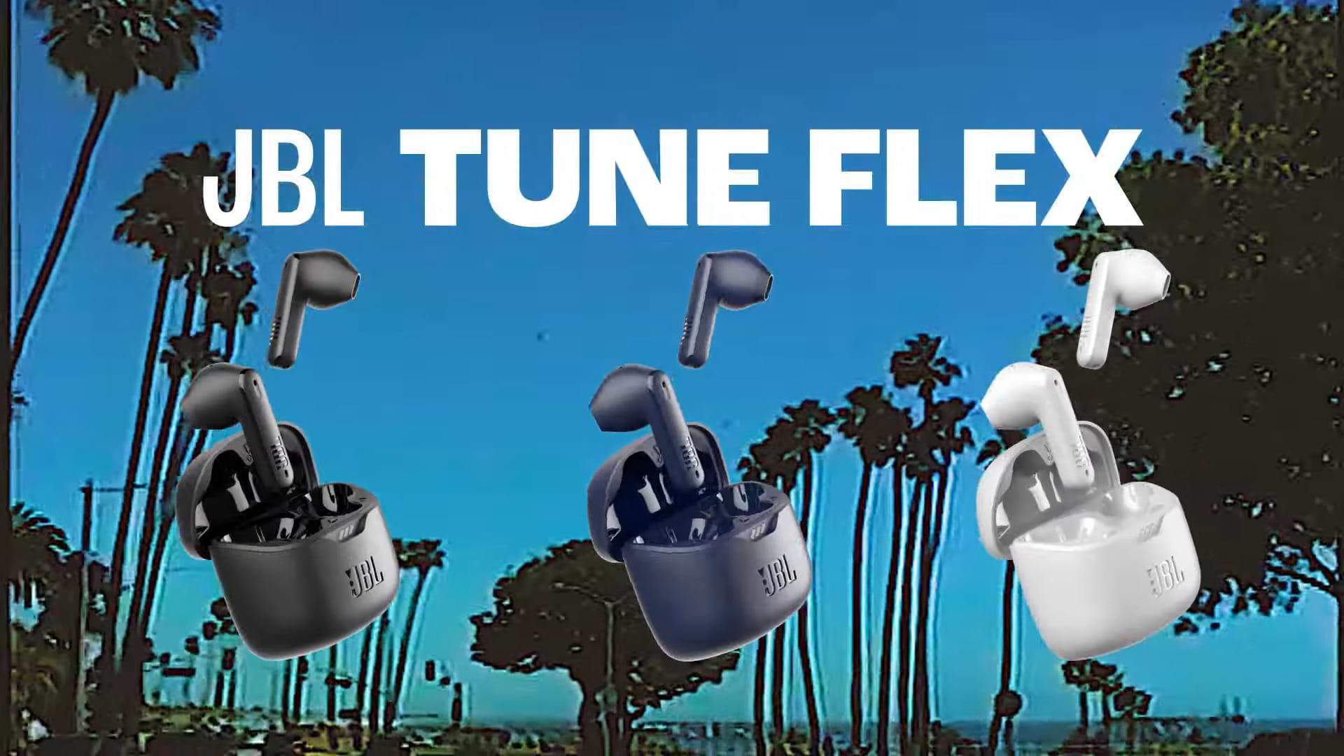 אוזניות אלחוטיות עם סינון רעשים אקטיבי  JBL Tune Flex ANC - צבע כחול שנה אחריות ע"י היבואן הרשמי
