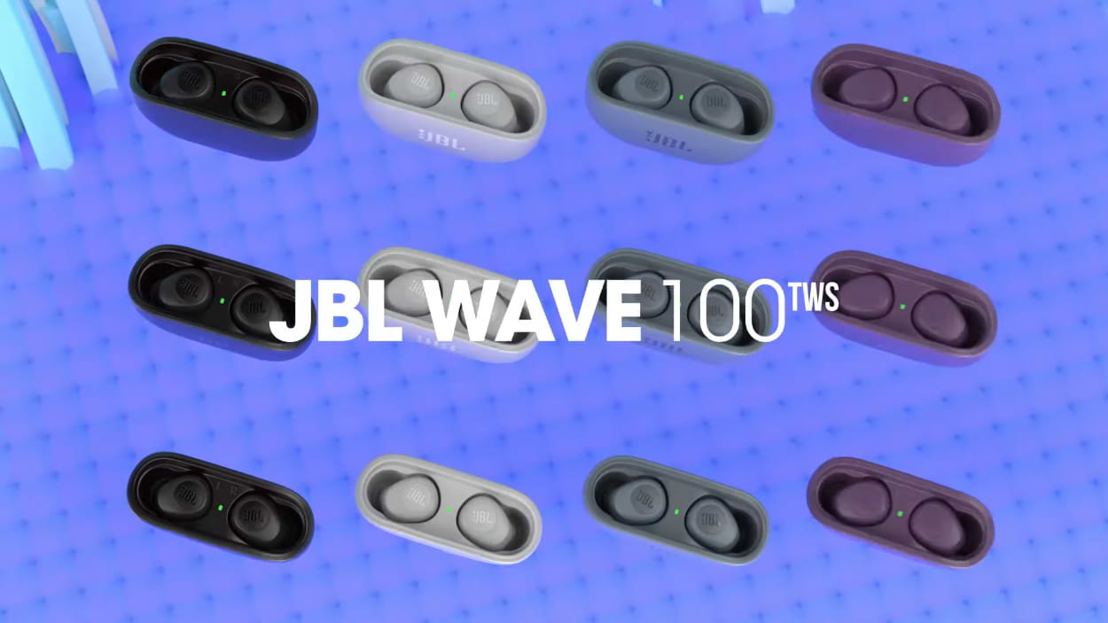 אוזניות אלחוטיות JBL Wave 100 TWS - צבע סגול שנה אחריות ע"י היבואן הרשמי