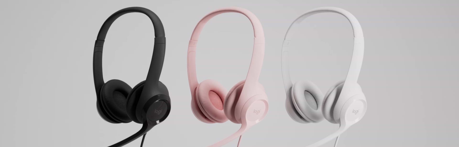 אוזניות למחשב H390 USB - צבע לבן שנתיים אחריות ע"י היבואן הרשמי