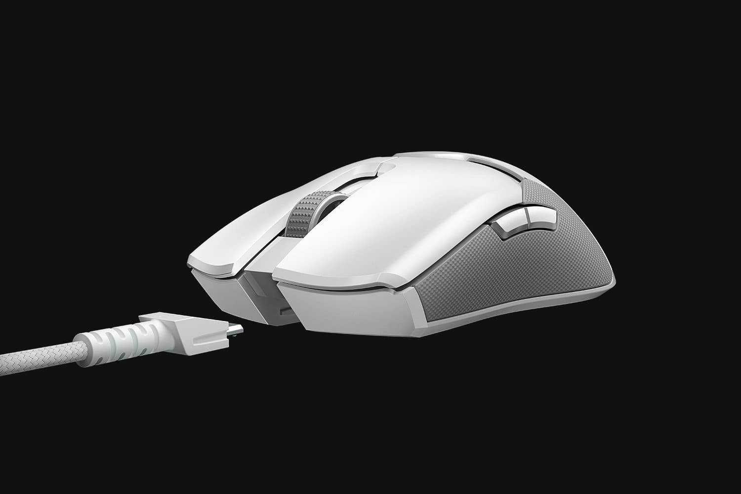 עכבר גיימינג אלחוטי עם תחנת עגינה Razer Viper Ultimate - צבע לבן שנתיים אחריות ע"י היבואן הרשמי