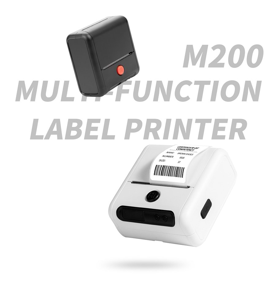 מדפסת מדבקות ניידת אלחוטית עם אפליקציה Aimo M200 - צבע לבן שנה אחריות ע"י היבואן הרשמי